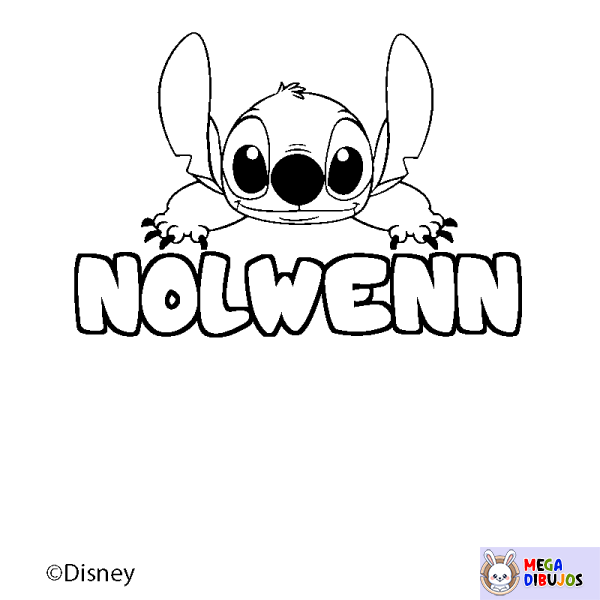 Coloración del nombre NOLWENN - decorado Stitch