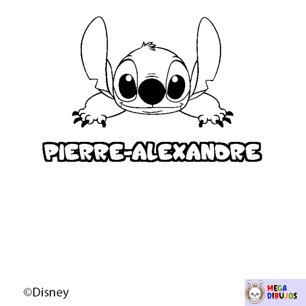 Coloración del nombre PIERRE-ALEXANDRE - decorado Stitch
