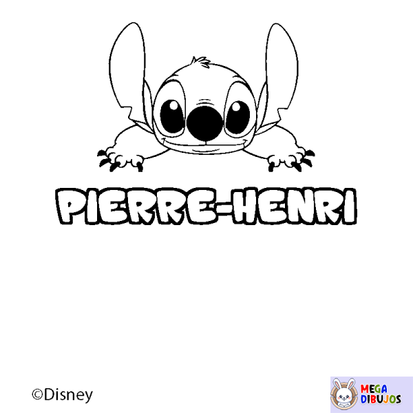 Coloración del nombre PIERRE-HENRI - decorado Stitch