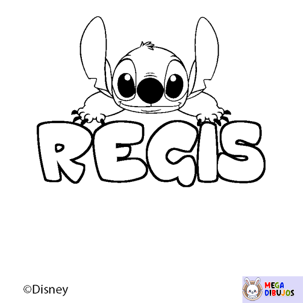 Coloración del nombre REGIS - decorado Stitch