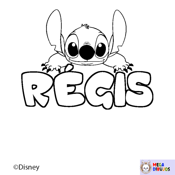 Coloración del nombre R&Eacute;GIS - decorado Stitch