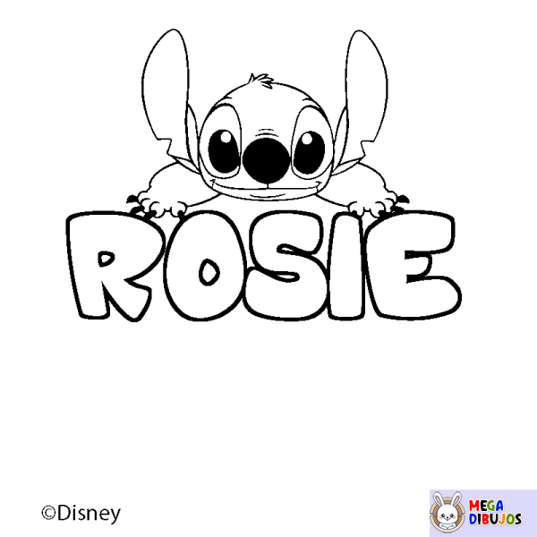 Coloración del nombre ROSIE - decorado Stitch