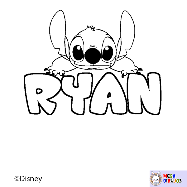 Coloración del nombre RYAN - decorado Stitch