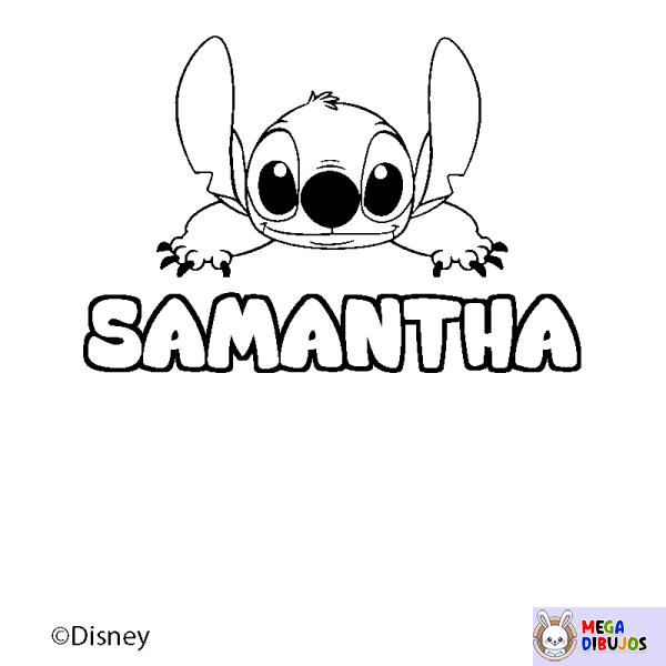 Coloración del nombre SAMANTHA - decorado Stitch