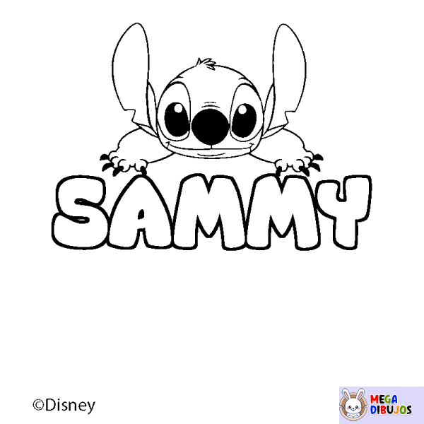 Coloración del nombre SAMMY - decorado Stitch
