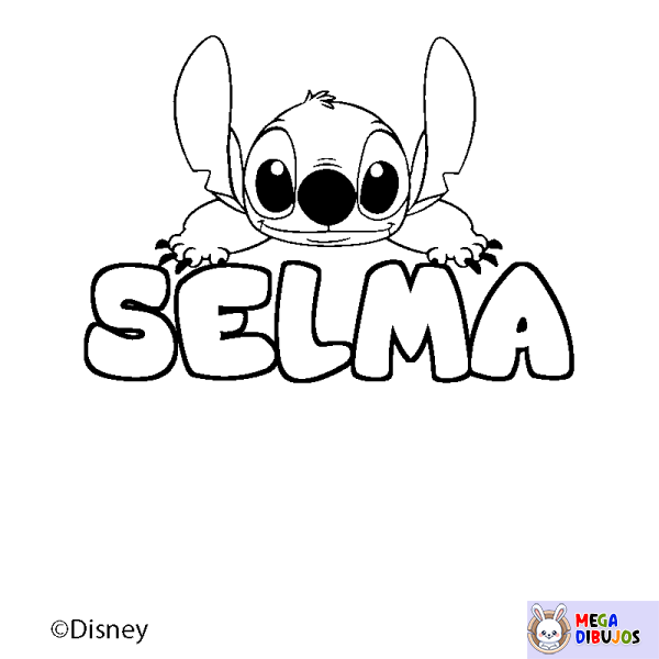 Coloración del nombre SELMA - decorado Stitch