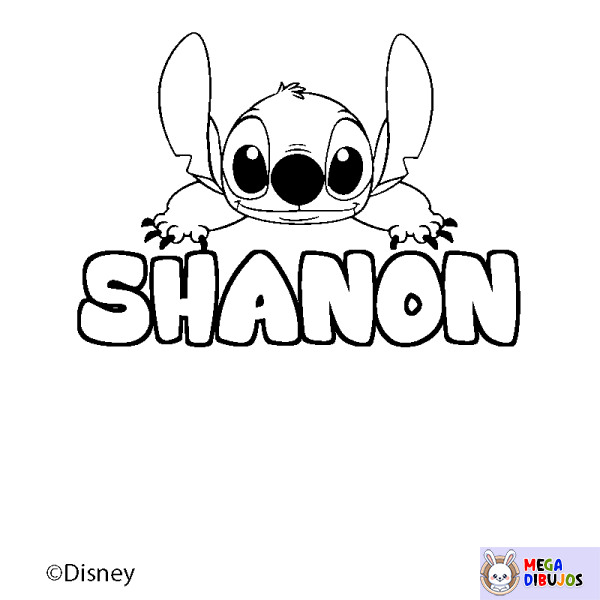 Coloración del nombre SHANON - decorado Stitch