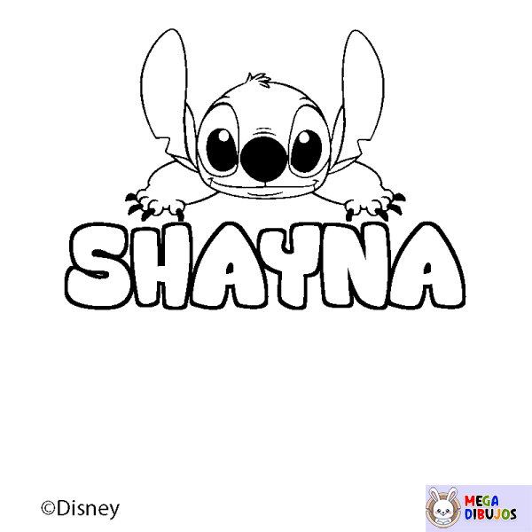 Coloración del nombre SHAYNA - decorado Stitch