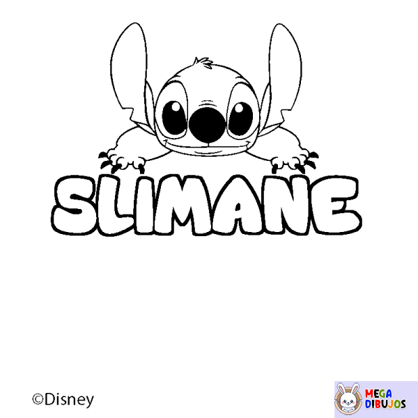 Coloración del nombre SLIMANE - decorado Stitch