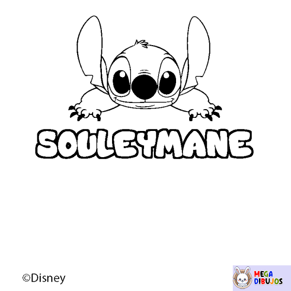 Coloración del nombre SOULEYMANE - decorado Stitch