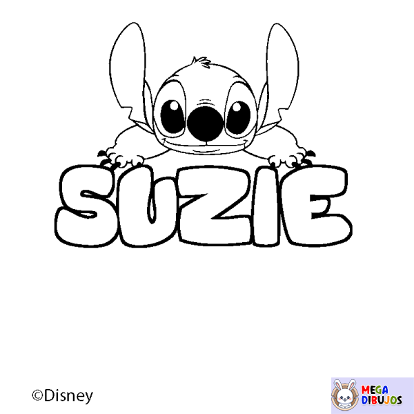 Coloración del nombre SUZIE - decorado Stitch