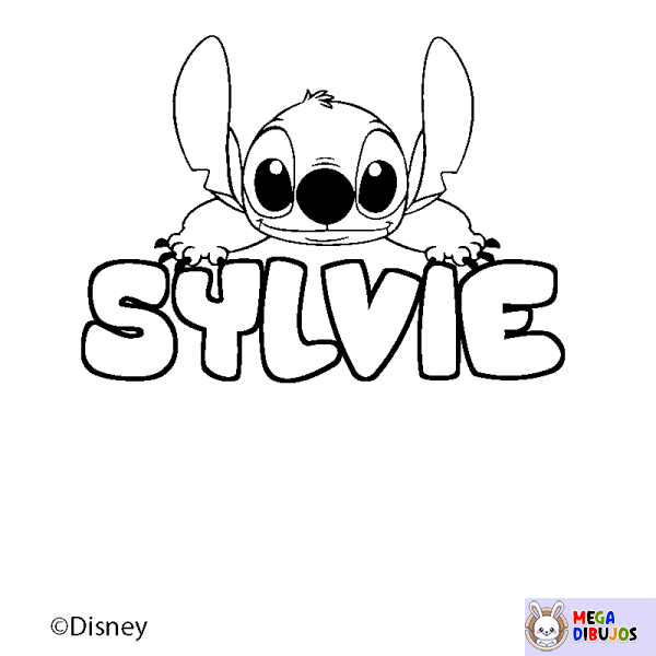 Coloración del nombre SYLVIE - decorado Stitch