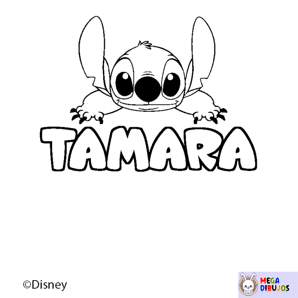 Coloración del nombre TAMARA - decorado Stitch