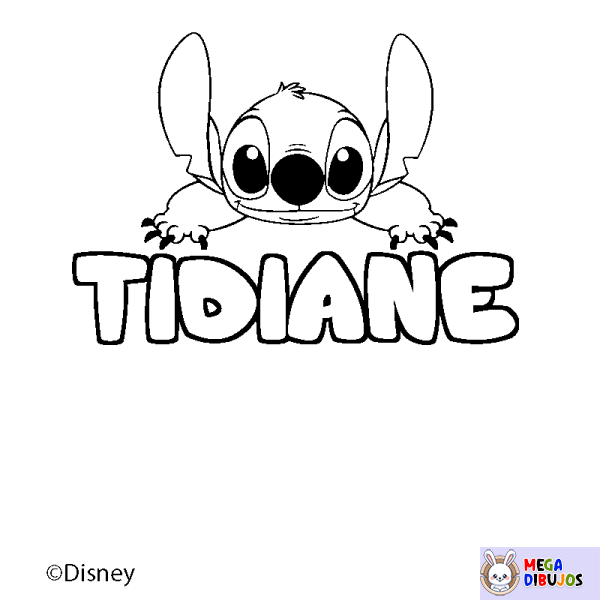 Coloración del nombre TIDIANE - decorado Stitch