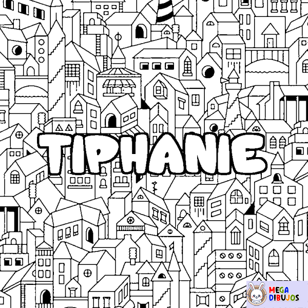 Coloraci&oacute;n del nombre TIPHANIE - decorado ciudad