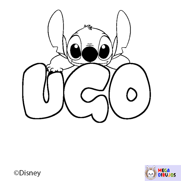 Coloración del nombre UGO - decorado Stitch