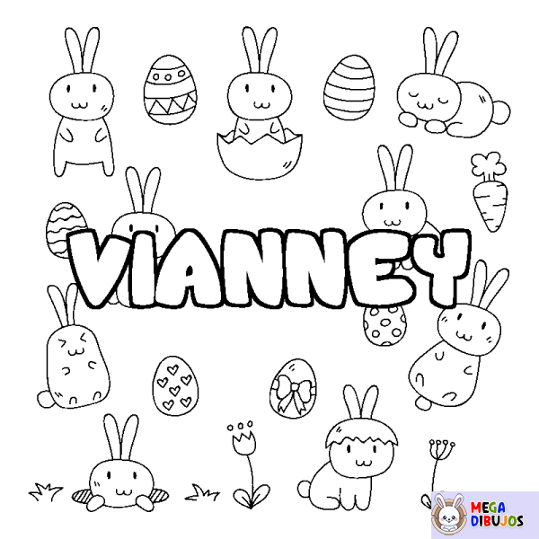 Coloración del nombre VIANNEY - decorado Pascua