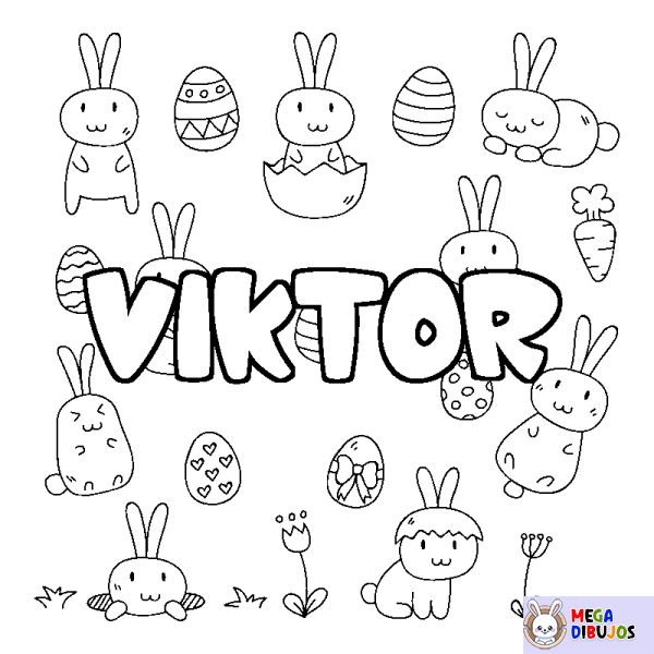 Coloración del nombre VIKTOR - decorado Pascua