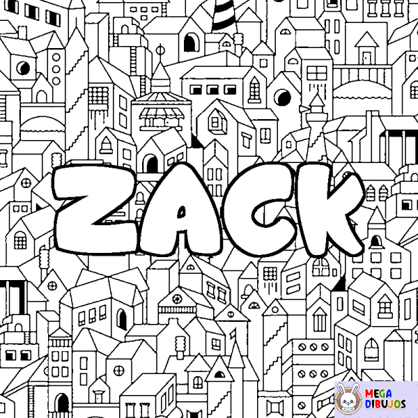 Coloración del nombre ZACK - decorado ciudad