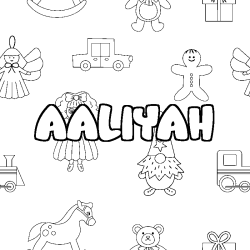 Coloración del nombre AALIYAH - decorado juguetes