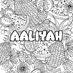 Coloración del nombre AALIYAH - decorado mandala de frutas