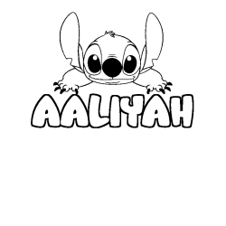 Coloración del nombre AALIYAH - decorado Stitch