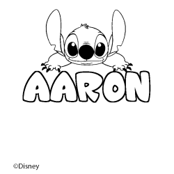 Coloración del nombre AARON - decorado Stitch