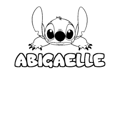 Coloración del nombre ABIGAELLE - decorado Stitch