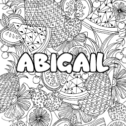 Coloración del nombre ABIGAIL - decorado mandala de frutas