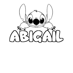 Coloración del nombre ABIGAIL - decorado Stitch