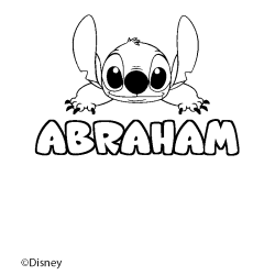 Coloración del nombre ABRAHAM - decorado Stitch