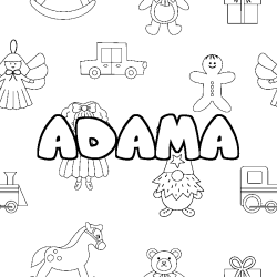 Dibujo para colorear ADAMA - decorado juguetes