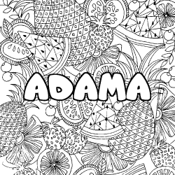 Dibujo para colorear ADAMA - decorado mandala de frutas