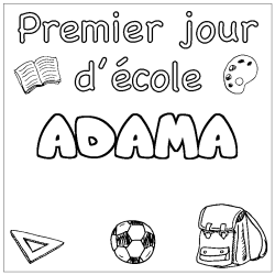 Dibujo para colorear ADAMA - decorado primer d&iacute;a de escuela