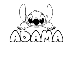 Coloración del nombre ADAMA - decorado Stitch