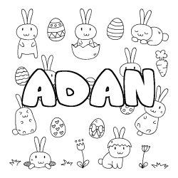Coloración del nombre ADAN - decorado Pascua