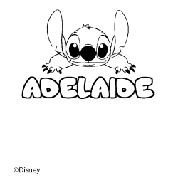 Coloración del nombre ADELAIDE - decorado Stitch