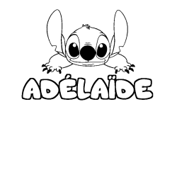 Coloración del nombre ADÉLAÏDE - decorado Stitch