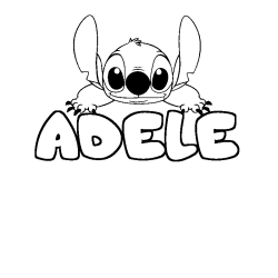 Coloración del nombre ADELE - decorado Stitch