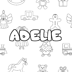 Coloración del nombre ADELIE - decorado juguetes