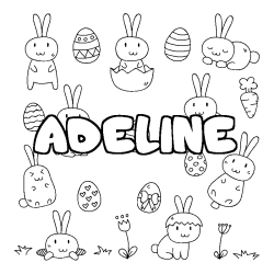 Coloración del nombre ADELINE - decorado Pascua