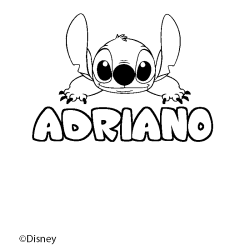 Coloración del nombre ADRIANO - decorado Stitch