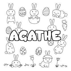 Coloración del nombre AGATHE - decorado Pascua