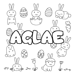 Coloración del nombre AGLAE - decorado Pascua