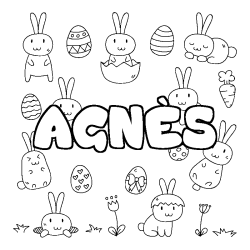 Coloración del nombre AGNÈS - decorado Pascua