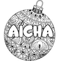 Coloración del nombre AÏCHA - decorado bola de Navidad