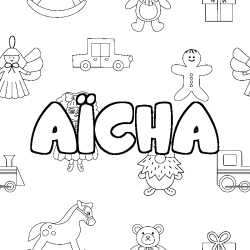 Coloración del nombre AÏCHA - decorado juguetes