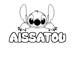 Coloración del nombre AISSATOU - decorado Stitch