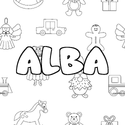 Coloración del nombre ALBA - decorado juguetes