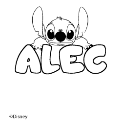 Coloración del nombre ALEC - decorado Stitch